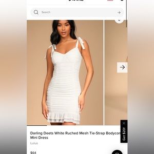 Lulu’s Darling Deets Ruched Mesh Tie-Strap Bodycon Mini Dress
